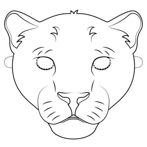 Panther Mask Coloring Page